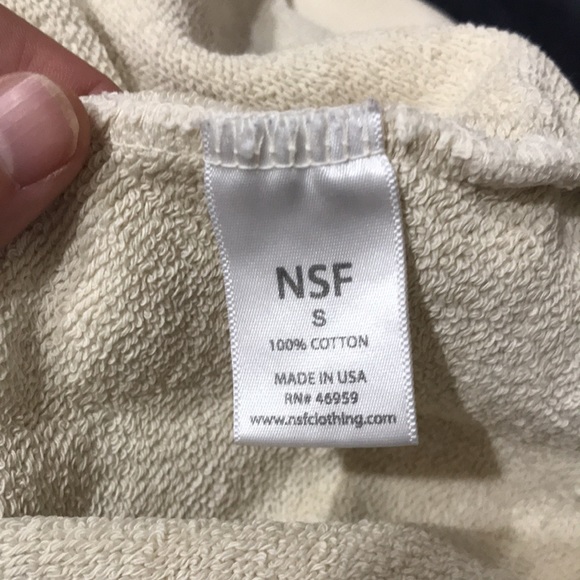 🇺🇸 NSF Camila Pullover Small Striped Quarter Zip Up Sweatshirt Cream USA Made - Picture 9 of 15